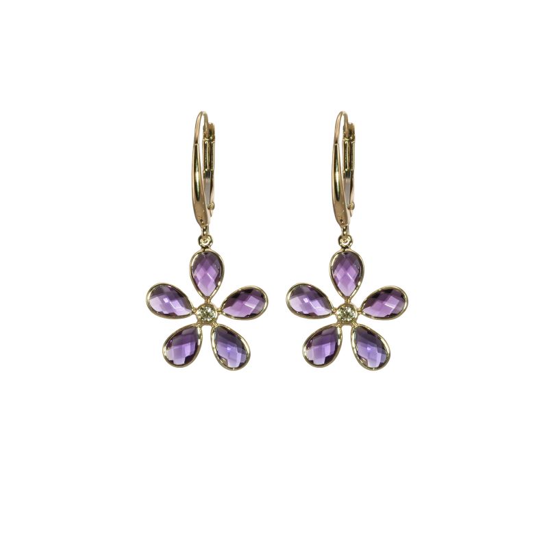 Amethyst Flower Earrings